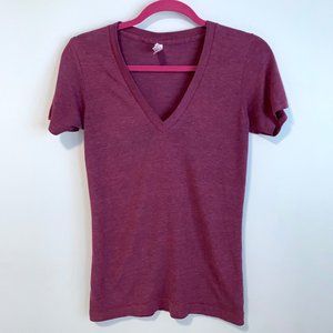 American Apparel The Track Shirt in Burgundy